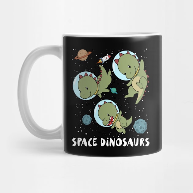 Space Dinosaur Funny Dinosaur Gift by CatRobot